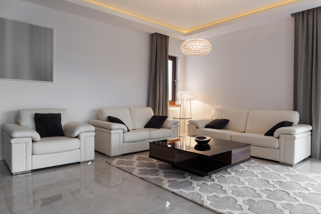 White,Leather,Furniture,In,Elegant,Modern,Lounge