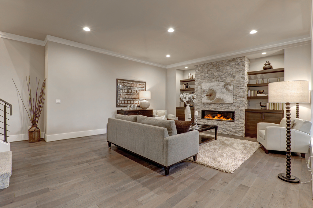 Living,Room,Interior,In,Gray,And,Brown,Colors,Features,Gray